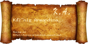 Kőnig Armandina névjegykártya